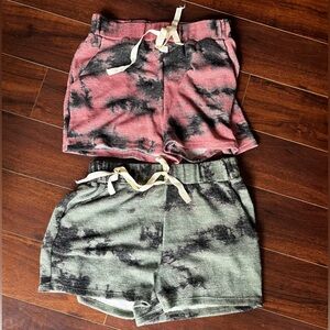 NWT - Lot of 2 - BiBi - Womans Small adjustable waist comfy shorts with pockets